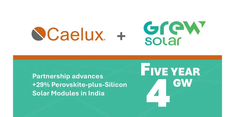 GREW Solar Partners with Caelux for 4 GW Hybrid-Tandem Solar Modules